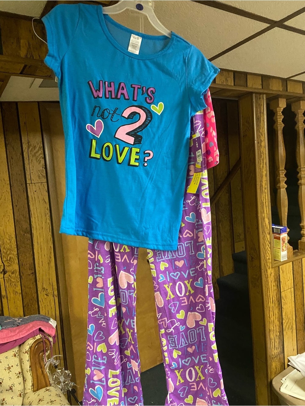 Kids' Blue & Purple 'What's Not 2 Love?' Pajama Set